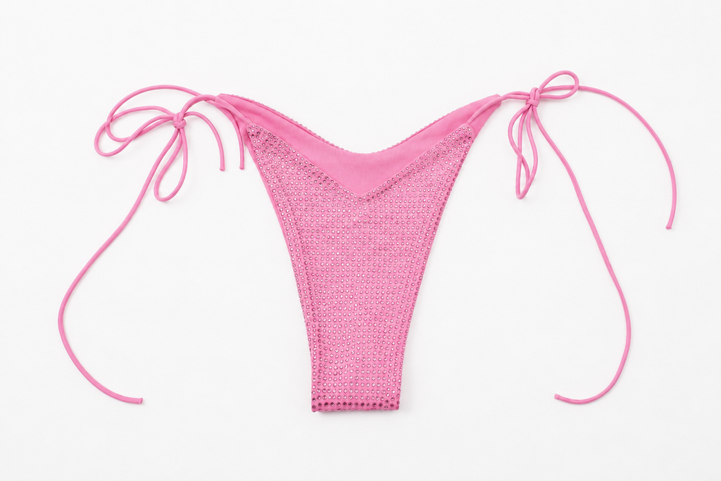 Lori V-Cut Bikini Bottoms - Bubble Gum Pink