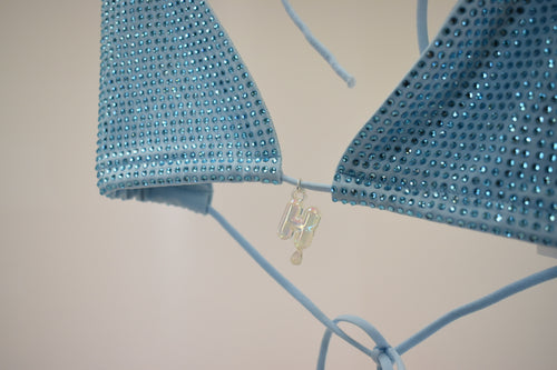 Haley Triangle Bikini Top -Aqua Blue
